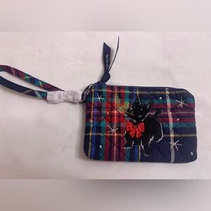 Vera Bradley clip & zip mini pouch Scottie dog NWT red plaid ID holder
